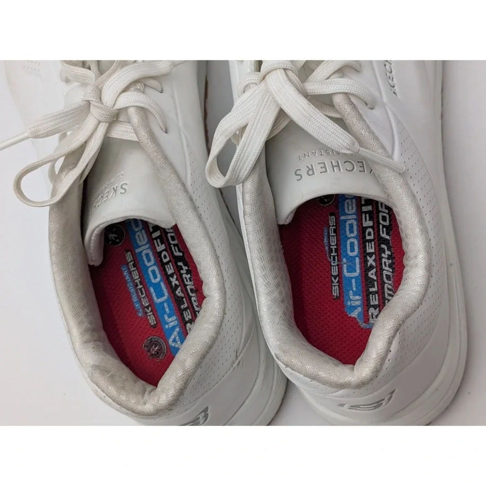 Mens Skechers Work Trainers White Slip Resistant Relaxed Fit  Shoes Size 11